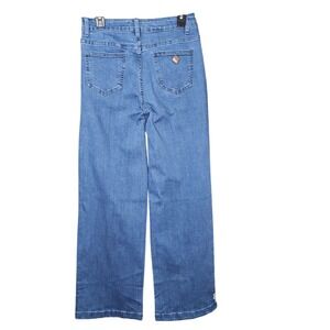 Ettelo‎ High Waisted Wide Leg Jeans 8 - Classic Blue Stretchy Tummy Control NEW